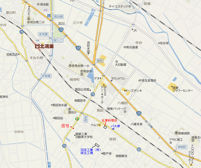 流体工業（株）埼玉工場付近地図