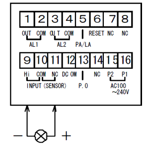 419A  2線式流量計　接続端子